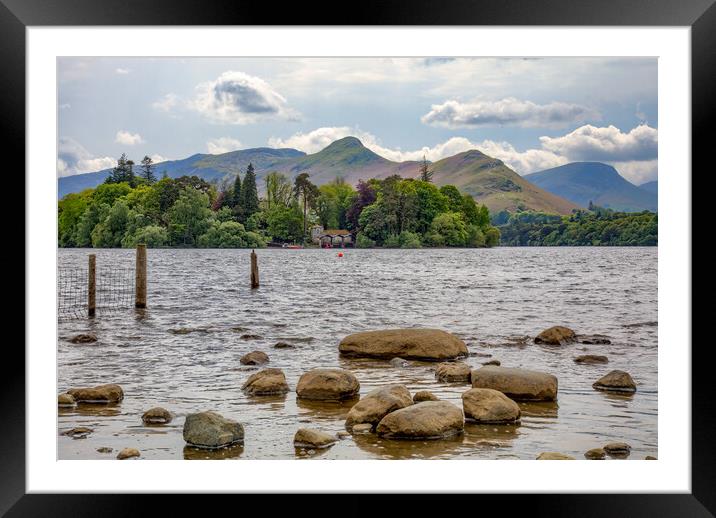 Looking Over Derwentwater to Catbells Framed Mounted Print by Roger Green