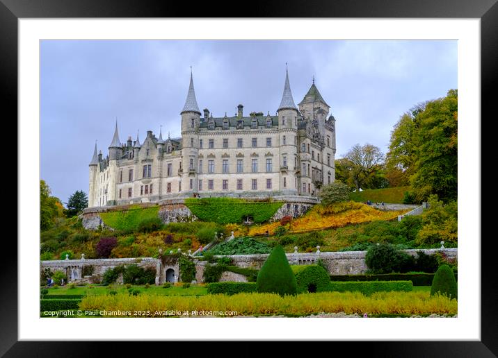 Majestic Dunrobin Castle overlooking the Moray Fir Framed Mounted Print by Paul Chambers