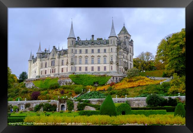 Majestic Dunrobin Castle overlooking the Moray Fir Framed Print by Paul Chambers