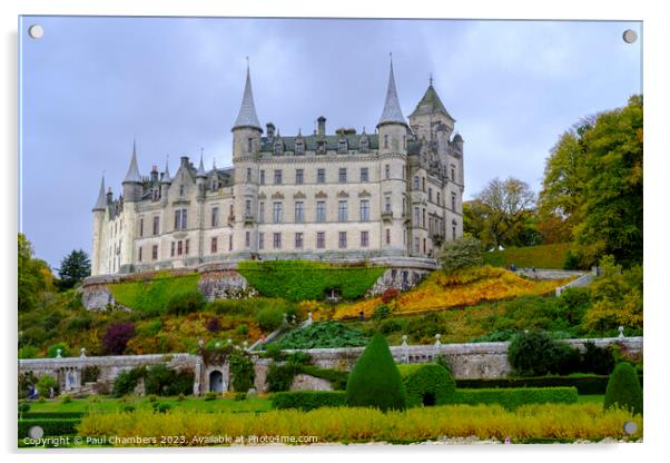 Majestic Dunrobin Castle overlooking the Moray Fir Acrylic by Paul Chambers