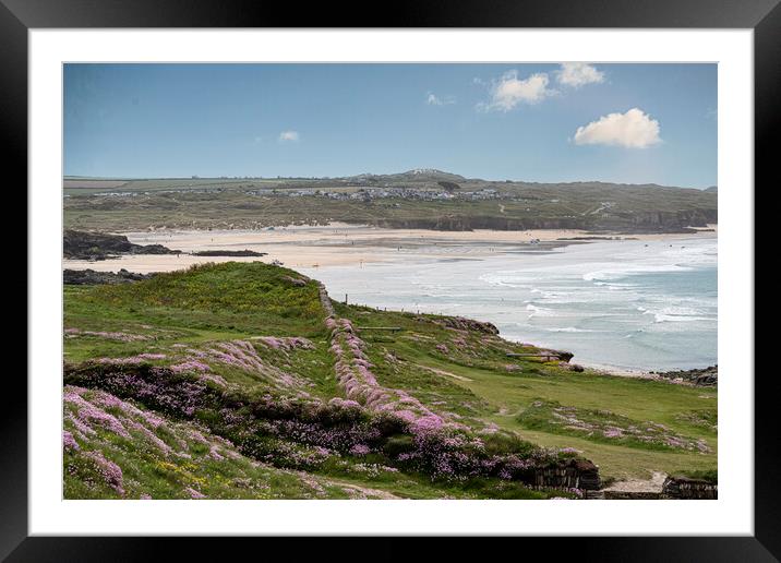 Towans beach Hayle Cornwall  Framed Mounted Print by kathy white