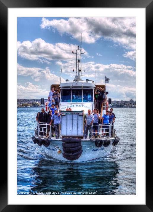 Istanbul Ferry Boat Bosphorus  Framed Mounted Print by David Pyatt