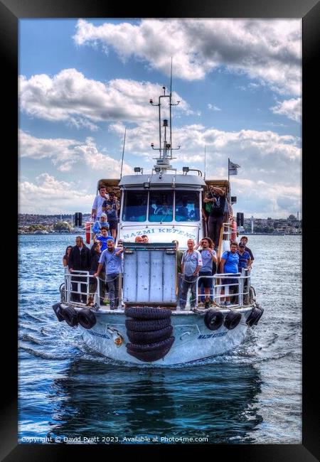 Istanbul Ferry Boat Bosphorus  Framed Print by David Pyatt