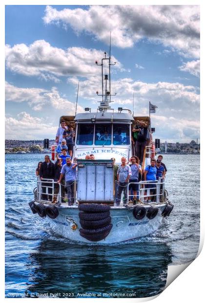 Istanbul Ferry Boat Bosphorus  Print by David Pyatt