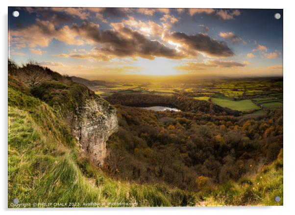 Sutton bank sunset 890 Acrylic by PHILIP CHALK