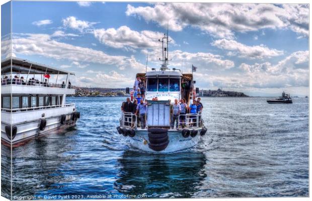 Istanbul Bosphorus Ferry Boat  Canvas Print by David Pyatt