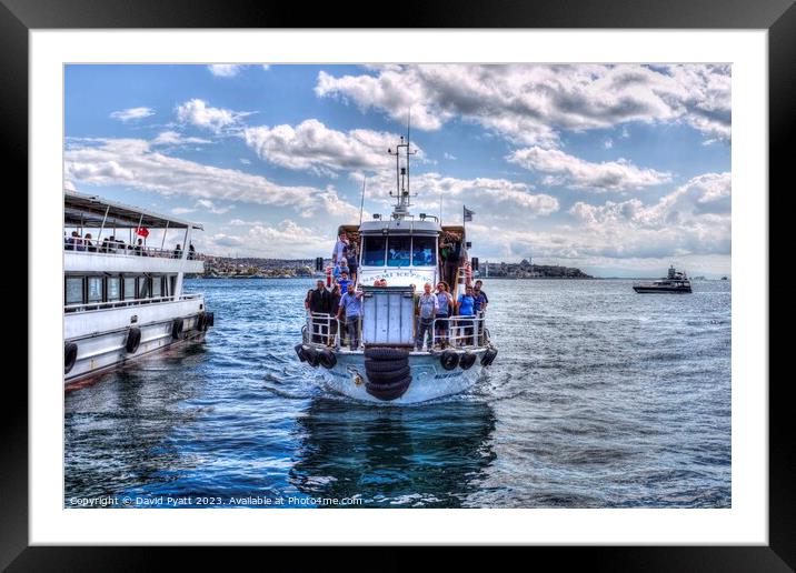 Istanbul Bosphorus Ferry Boat  Framed Mounted Print by David Pyatt
