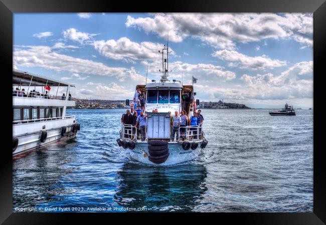 Istanbul Bosphorus Ferry Boat  Framed Print by David Pyatt
