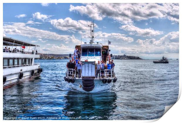 Istanbul Bosphorus Ferry Boat  Print by David Pyatt