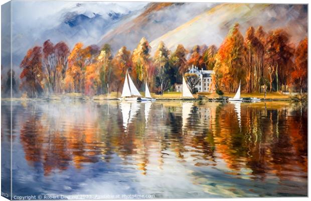 Sailing In The Lake District Canvas Print by Robert Deering