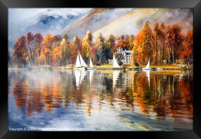 Sailing In The Lake District Framed Print by Robert Deering
