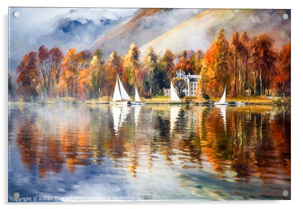 Sailing In The Lake District Acrylic by Robert Deering
