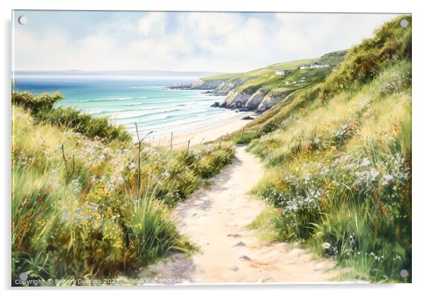 sand sea and pathway Acrylic by Robert Deering