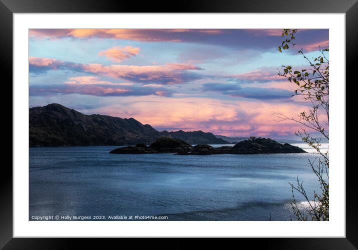 Sun-Kissed Loch in Scottish Highlands Framed Mounted Print by Holly Burgess