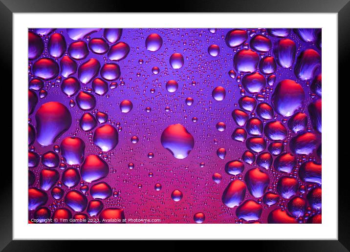 Colourful Water droplets Framed Mounted Print by Tim Gamble