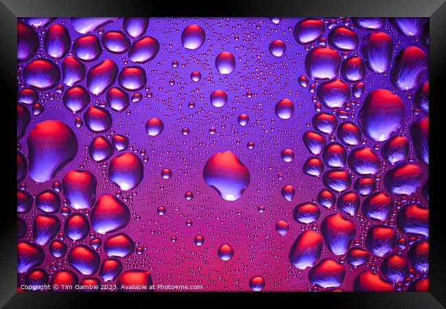 Colourful Water droplets Framed Print by Tim Gamble