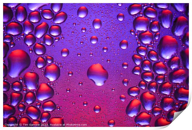 Colourful Water droplets Print by Tim Gamble