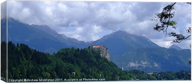 Bled Castle Canvas Print by Andrew Middleton