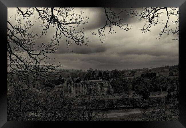 Bolton Abbey - Low Key Sepia Framed Print by Glen Allen