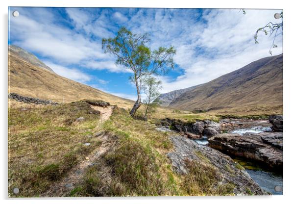 Scottish Wilderness: Glen Etive Adventure Acrylic by Steve Smith