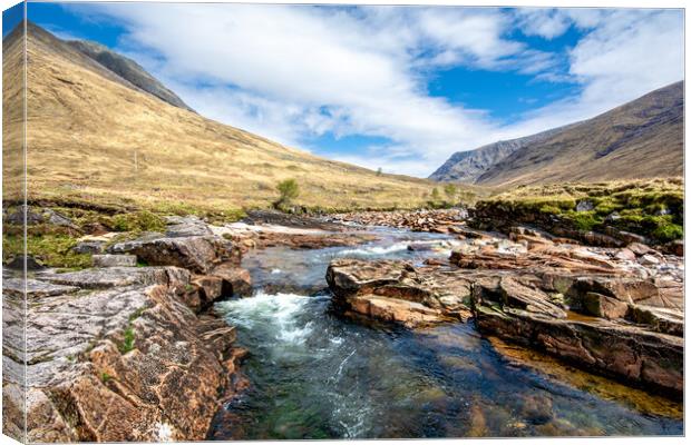 Exploring the Wilds of Glen Etive, Scotland Canvas Print by Steve Smith