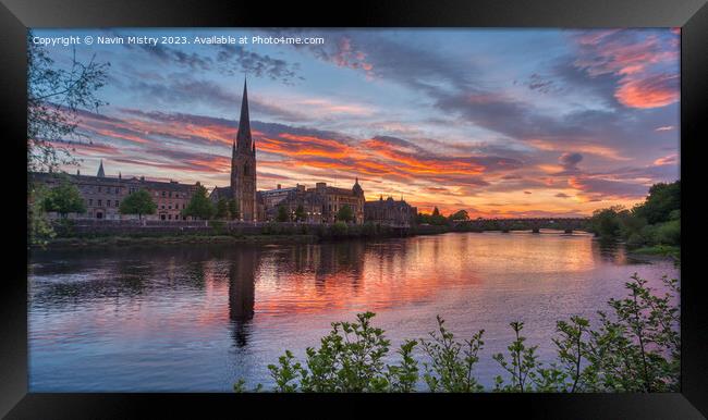 Sunset on the Tay at Perth  Framed Print by Navin Mistry