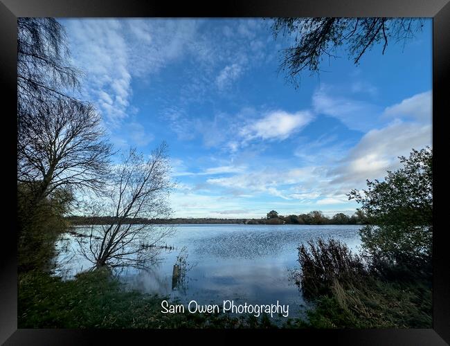 Reflections at Ferry Meadows Framed Print by Sam Owen