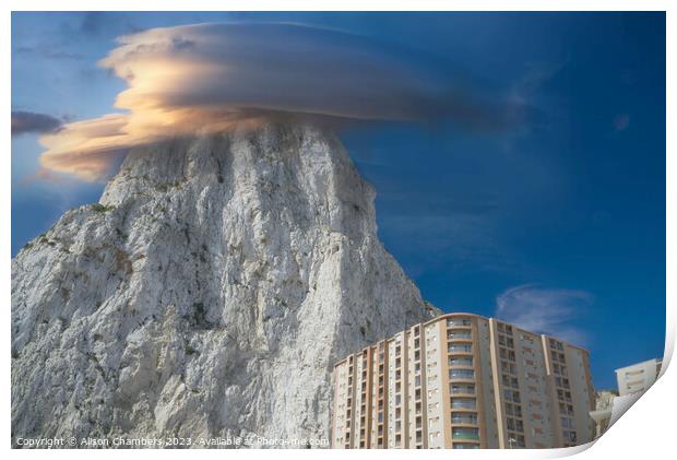 Gibraltar Cloud Print by Alison Chambers