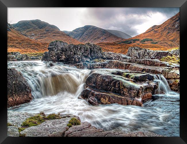 Waterfall On The River Etive Framed Print by Aj’s Images