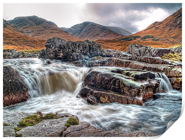 Waterfall On The River Etive Print by Aj’s Images