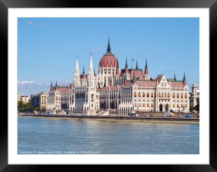 Hungarian Parliament Building - Budapest Framed Mounted Print by Laszlo Konya