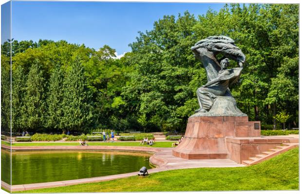 Chopin Monument in Lazienki Park in Warsaw Canvas Print by Artur Bogacki