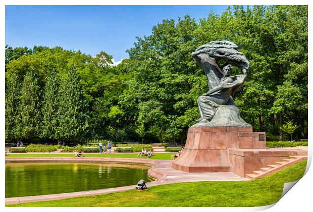 Chopin Monument in Lazienki Park in Warsaw Print by Artur Bogacki