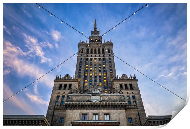 Palace of Culture and Science in Warsaw Print by Artur Bogacki