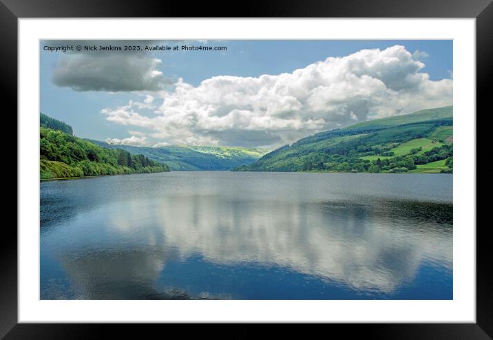 Talybont Reservoir Reflections Brecon Beacons Framed Mounted Print by Nick Jenkins