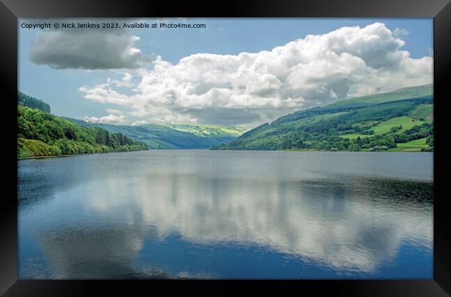 Talybont Reservoir Reflections Brecon Beacons Framed Print by Nick Jenkins