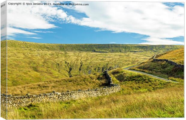 Pass connecting Deepdale with Kingsdale Cumbria Canvas Print by Nick Jenkins