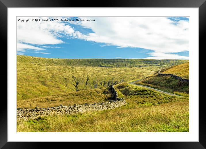 Pass connecting Deepdale with Kingsdale Cumbria Framed Mounted Print by Nick Jenkins