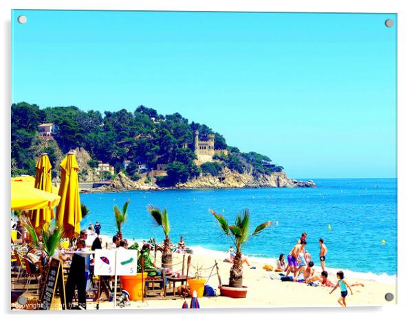 de Mar's Beach Cafe: A Stunning View of Lloret de  Acrylic by john hill