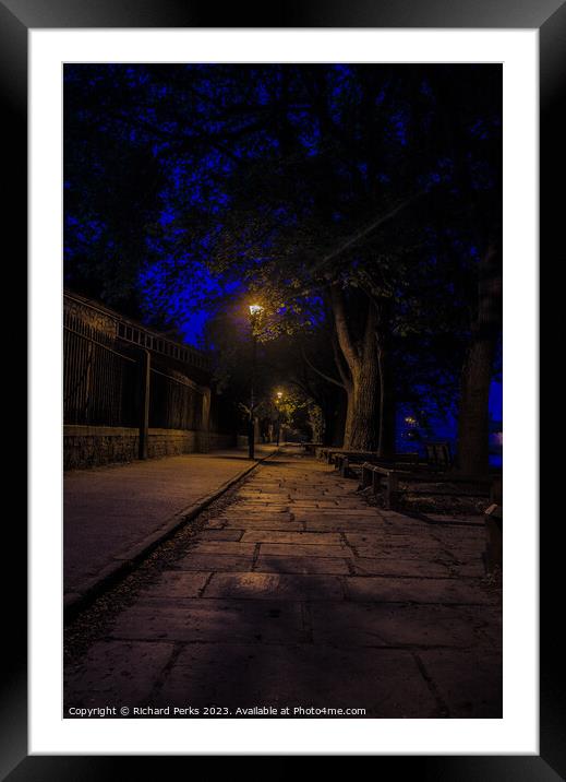 Dame Judi Dench Walk in the lamplight Framed Mounted Print by Richard Perks