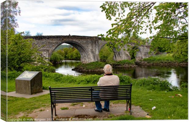 Deep in Throught looking at the Battle of Stirling bridge  Canvas Print by Holly Burgess