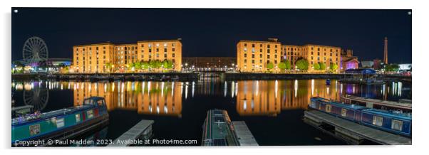 Salthouse Dock and Albert Dock Acrylic by Paul Madden