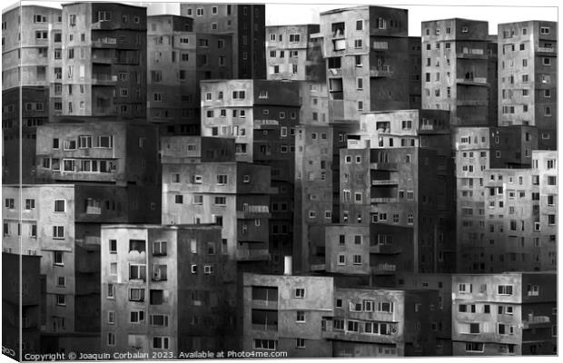 Dark, sad and gloomy cities full of cement and depressive. Ai ge Canvas Print by Joaquin Corbalan