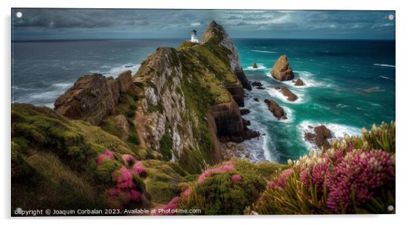 The rugged coastline of Nugget Point in Otago, whe Acrylic by Joaquin Corbalan