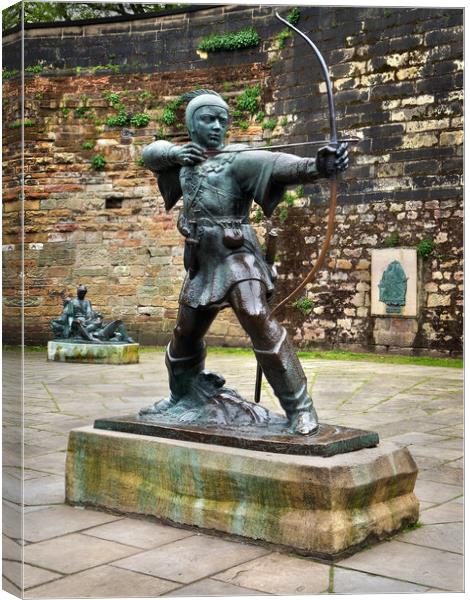 Robin Hood Statue, Nottingham Canvas Print by Darren Galpin