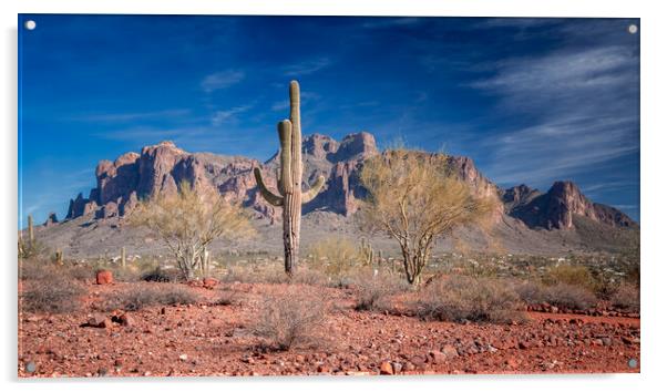 Superstition Mountains Arizona Acrylic by John Frid