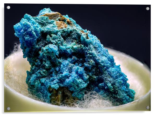 Azurite Mineral also known as Chessylite Acrylic by Antonio Ribeiro
