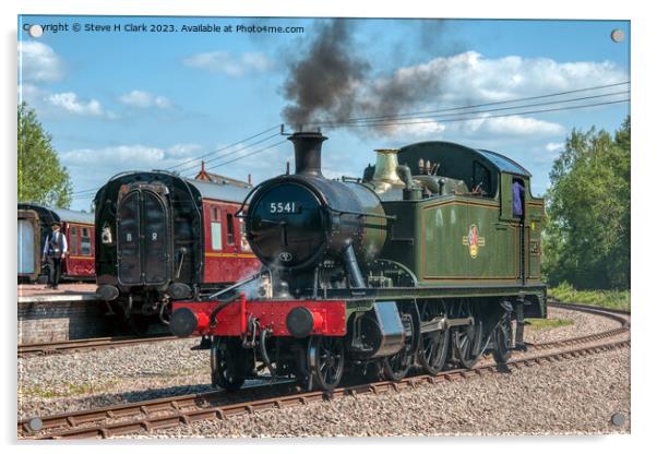 Praire locomotive 5541 at lydney junction Acrylic by Steve H Clark