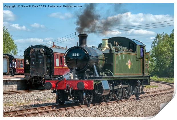 Praire locomotive 5541 at lydney junction Print by Steve H Clark
