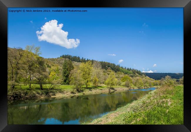 The River Wye from the Gloucestershire Side in May Framed Print by Nick Jenkins